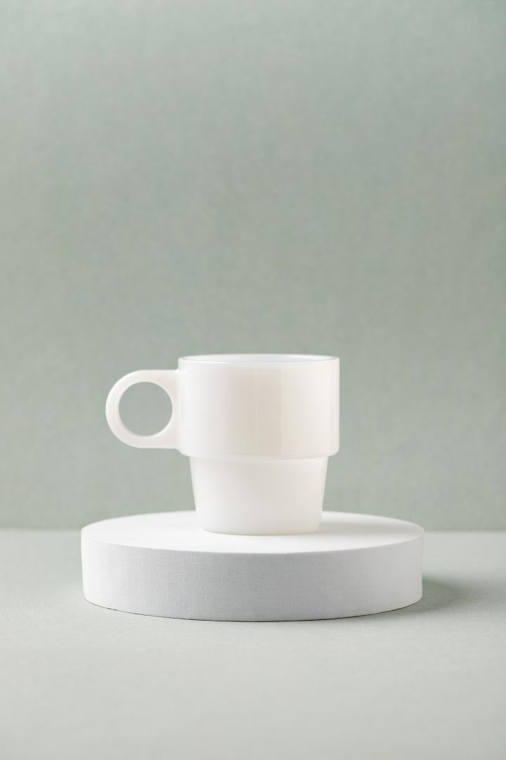 Pallora Glass Mug with Milk Glass Handle White 0.25L