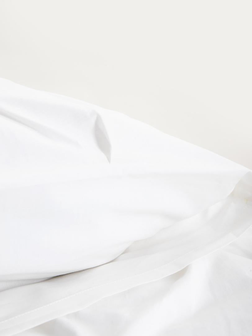 AUREA White Percale Bedding Set with Decorative Stitching 220x200 cm