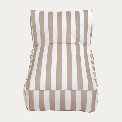 Maris Couch Lounger in White and Beige Stripes 150x70x65 cm