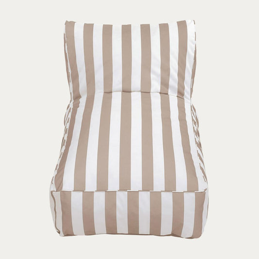Maris Couch Lounger in White and Beige Stripes 150x70x65 cm