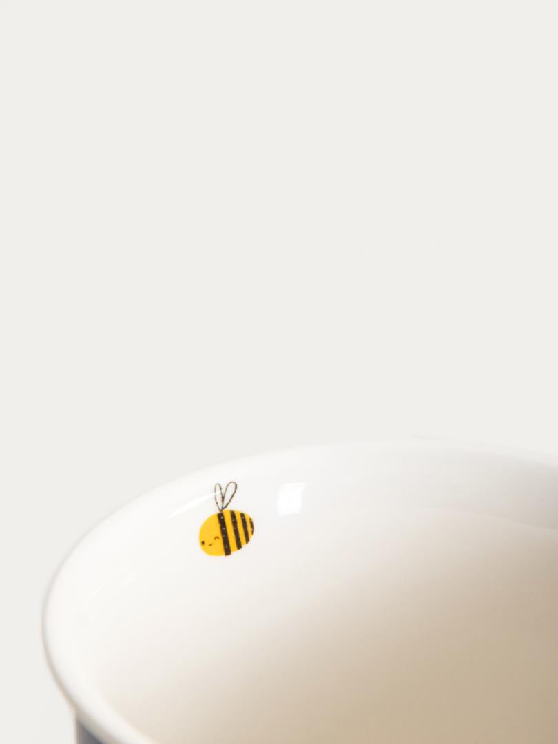 ANNBEE Navy Blue Ceramic Mug with Bee Pattern 350ml