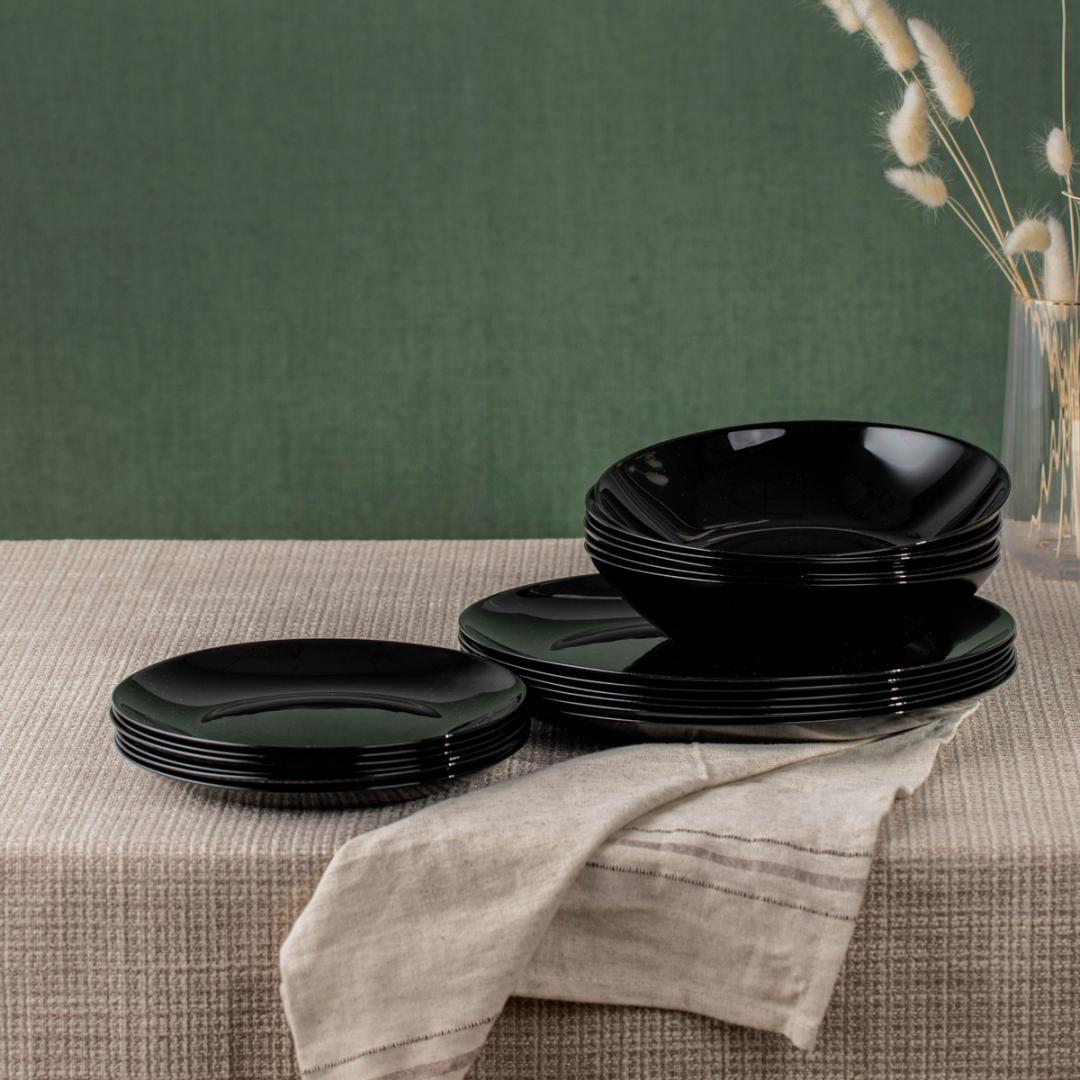 CAPRI Black Ceramic Dinner Set 18 Pieces