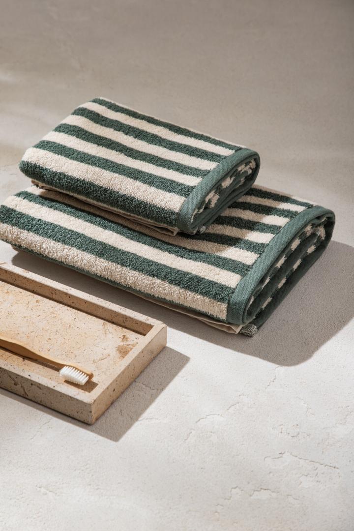 LISTRA Pistachio Stripes Bath Towel 50x90 cm
