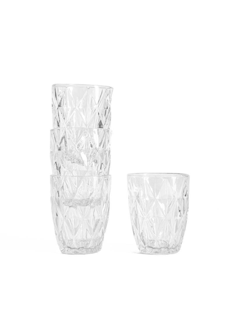 LUNO Transparent Glasses Set - 4 Pieces, 280ml