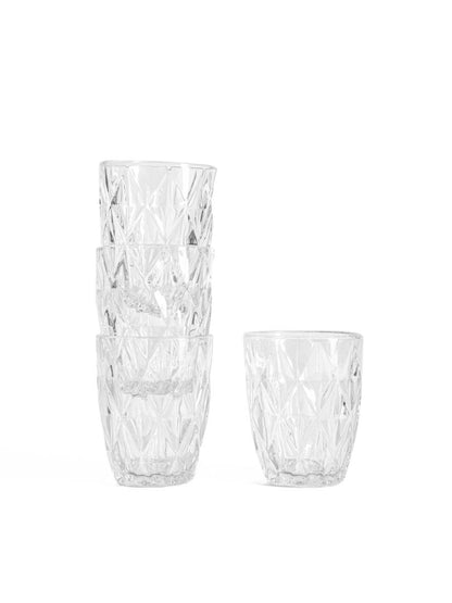 LUNO Transparent Glasses Set - 4 Pieces, 280ml