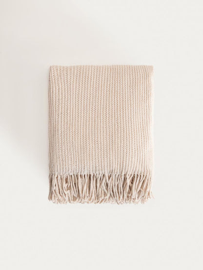 CHENILLE Ecru Chenille Blanket 130x170 cm