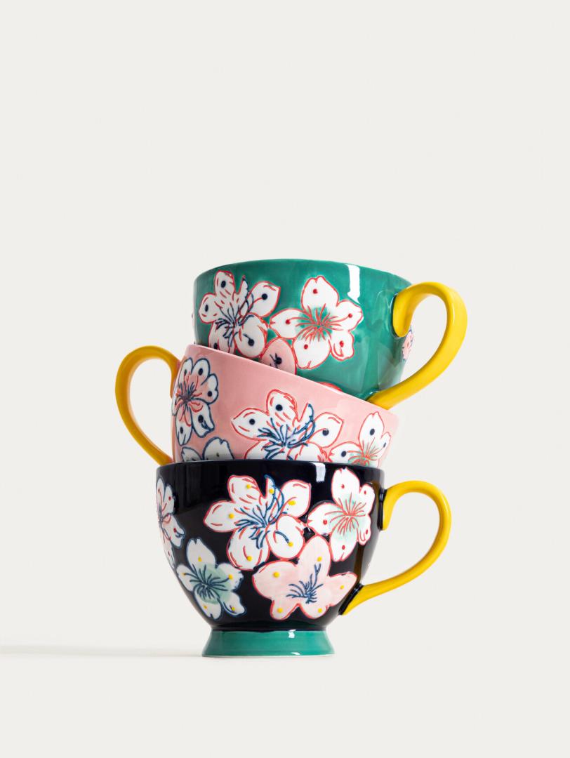 SALVA Hand-Painted Pink Ceramic Mug 400ml