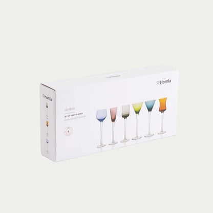 Set of vodka glasses SAMBER Set of 6 Vodka Glasses with Multicolor Finish