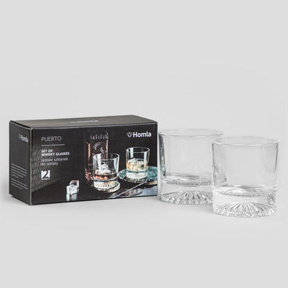 Puerto Whisky Glass Set - 2 Pieces, 300ml Each