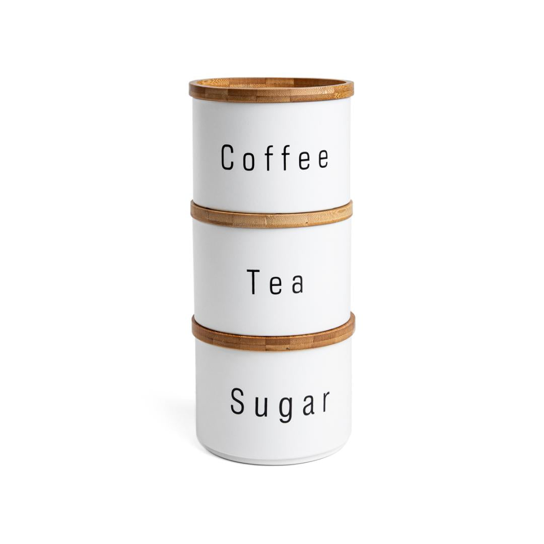 Set of containers DEROS Set of Metal Containers for Coffee, Tea, Sugar