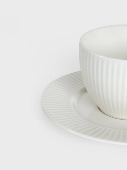 Siena White Ceramic Cup with Saucer 240ml