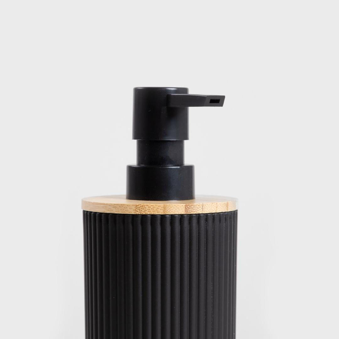 CRUZ Bathroom Set Black Dispenser and Soap Cup