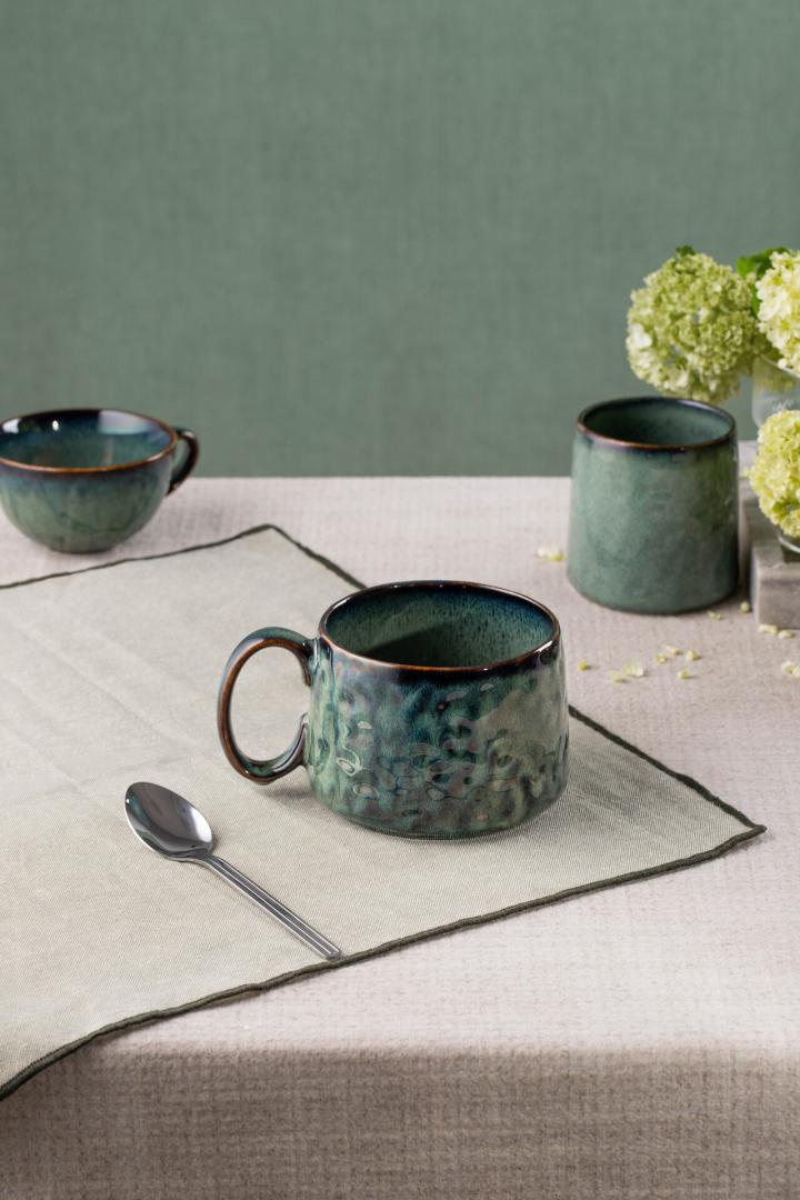 MIDO Low Dark Green Ceramic Mug 0.45L