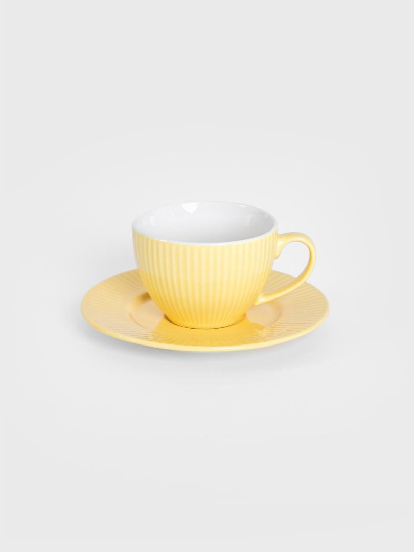 Siena Yellow Ceramic Cup with Saucer 240ml