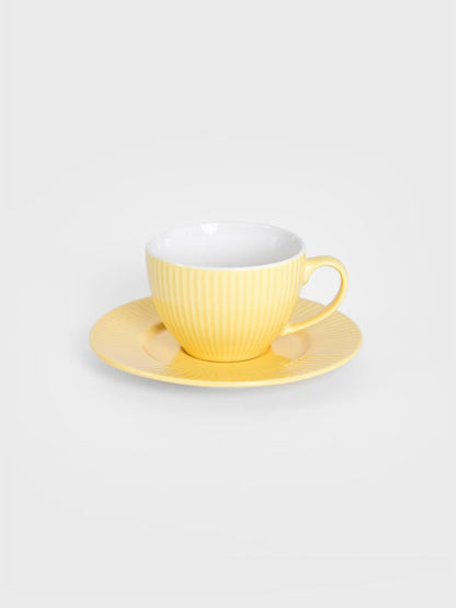 Siena Yellow Ceramic Cup with Saucer 240ml