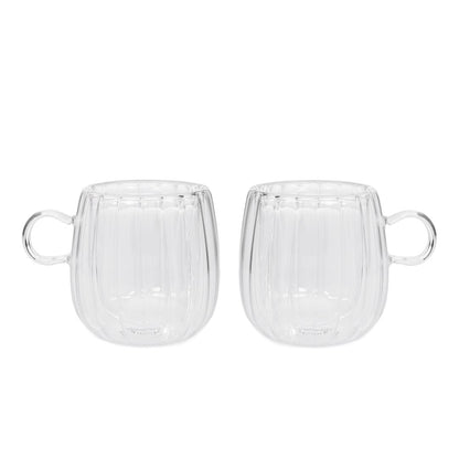 CEMBRA GROOVE Double Wall Glass Set - 2 Pieces, 250ml
