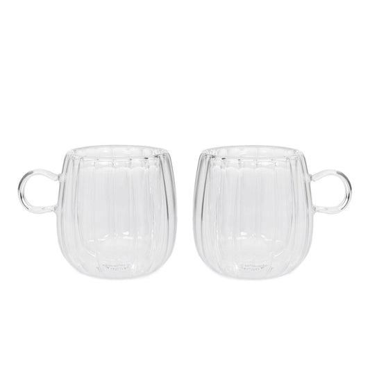 CEMBRA GROOVE Double Wall Glass Set - 2 Pieces, 250ml