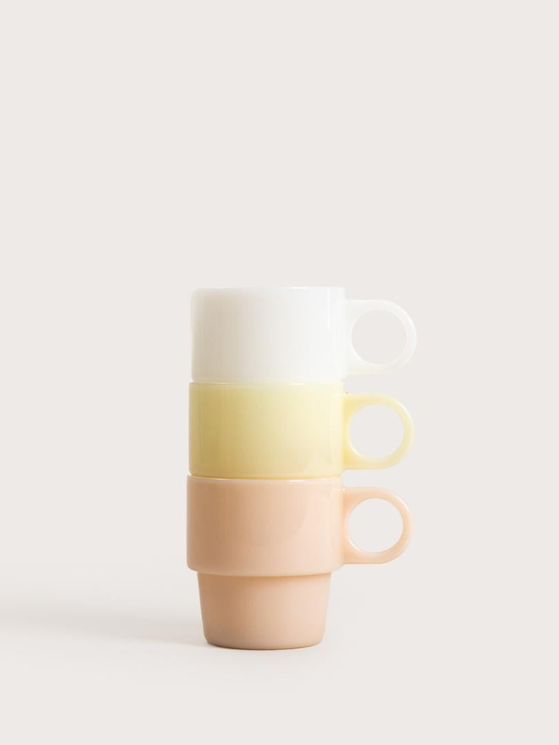 Pallora Yellow Glass Mug with Milk Glass Handle 0.25L