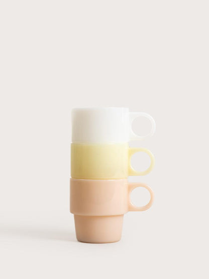 Pallora Yellow Glass Mug with Milk Glass Handle 0.25L