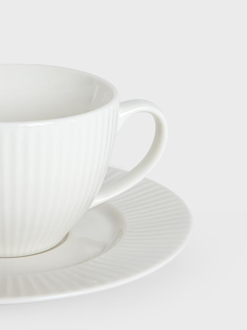 Siena White Ceramic Cup with Saucer 240ml