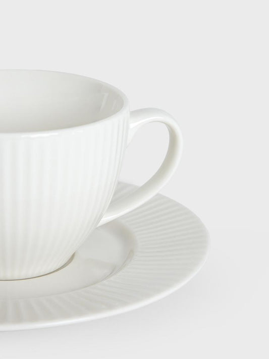 Siena White Ceramic Cup with Saucer 240ml