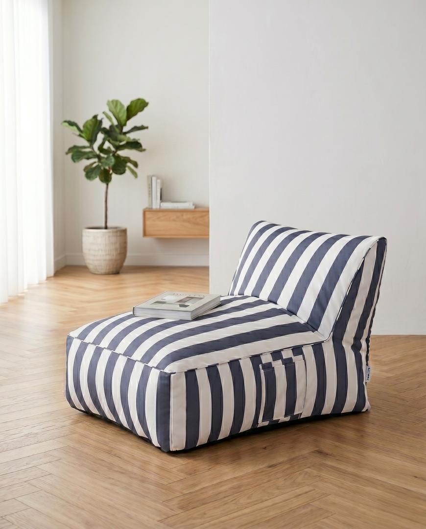 Maris Blue and White Striped Couch Lounger 102x72x65 cm