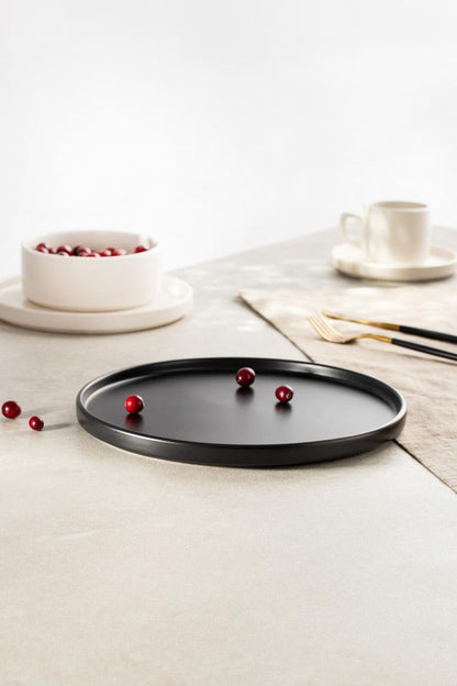 FAMELIO Black Dinner Plate 28 cm