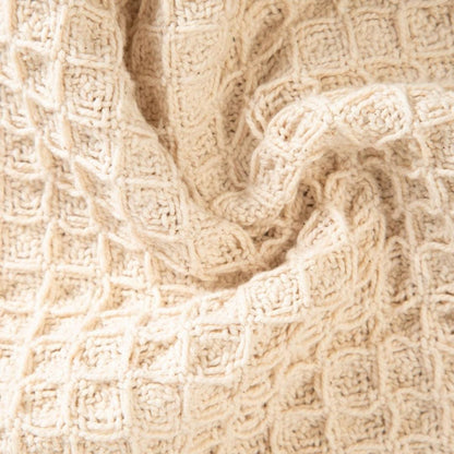 VAFFEL Fringed Natural Cotton Blanket 130x170 cm