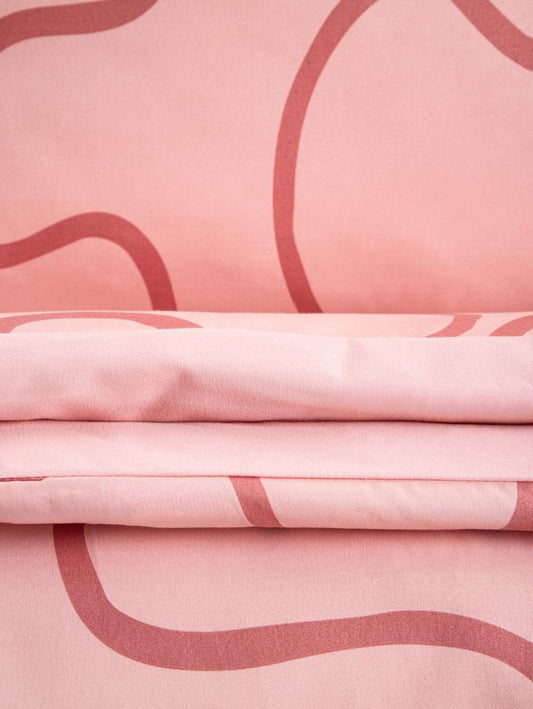 Bed linen set EC FLEUR Pink Microfiber Bed Linen Set 220x200 cm with Pillowcases