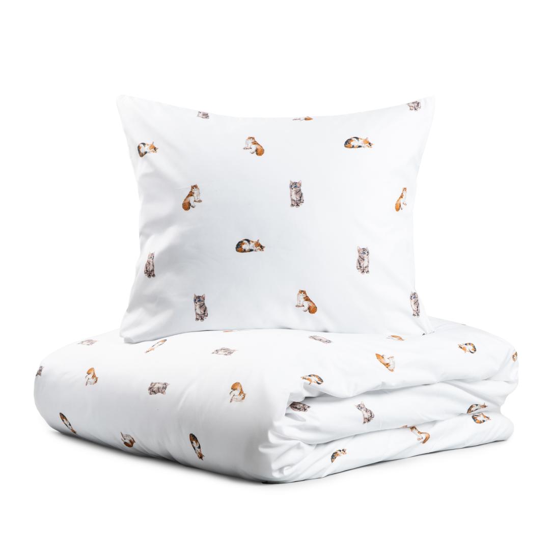 GATTINO Cat Motif Microfibre Bedding Set 160x200 cm