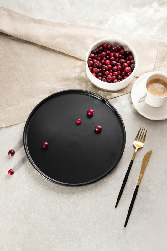 FAMELIO Black Dinner Plate 28 cm