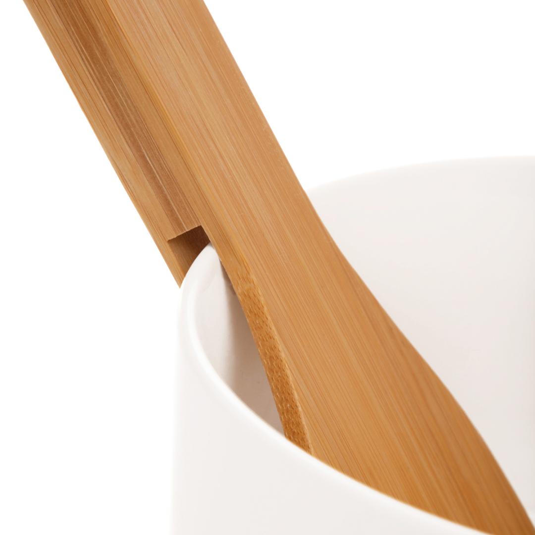 B2 FINCAN Salad Bowl with Bamboo Spoons - 19x11x18 cm