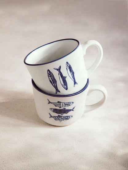 NILGI Ceramic Mug with Vertical Fish Design 0.4L