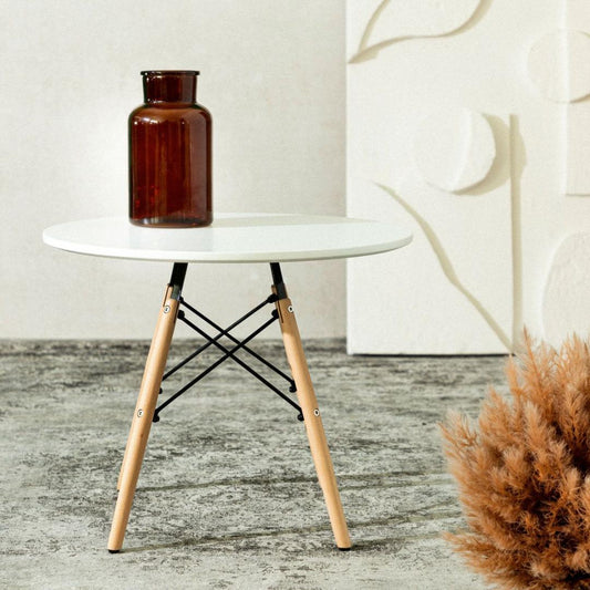 TAVOLO Natural Coffee Table with White Top 60x48cm