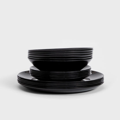 CAPRI Black Ceramic Dinner Set 18 Pieces