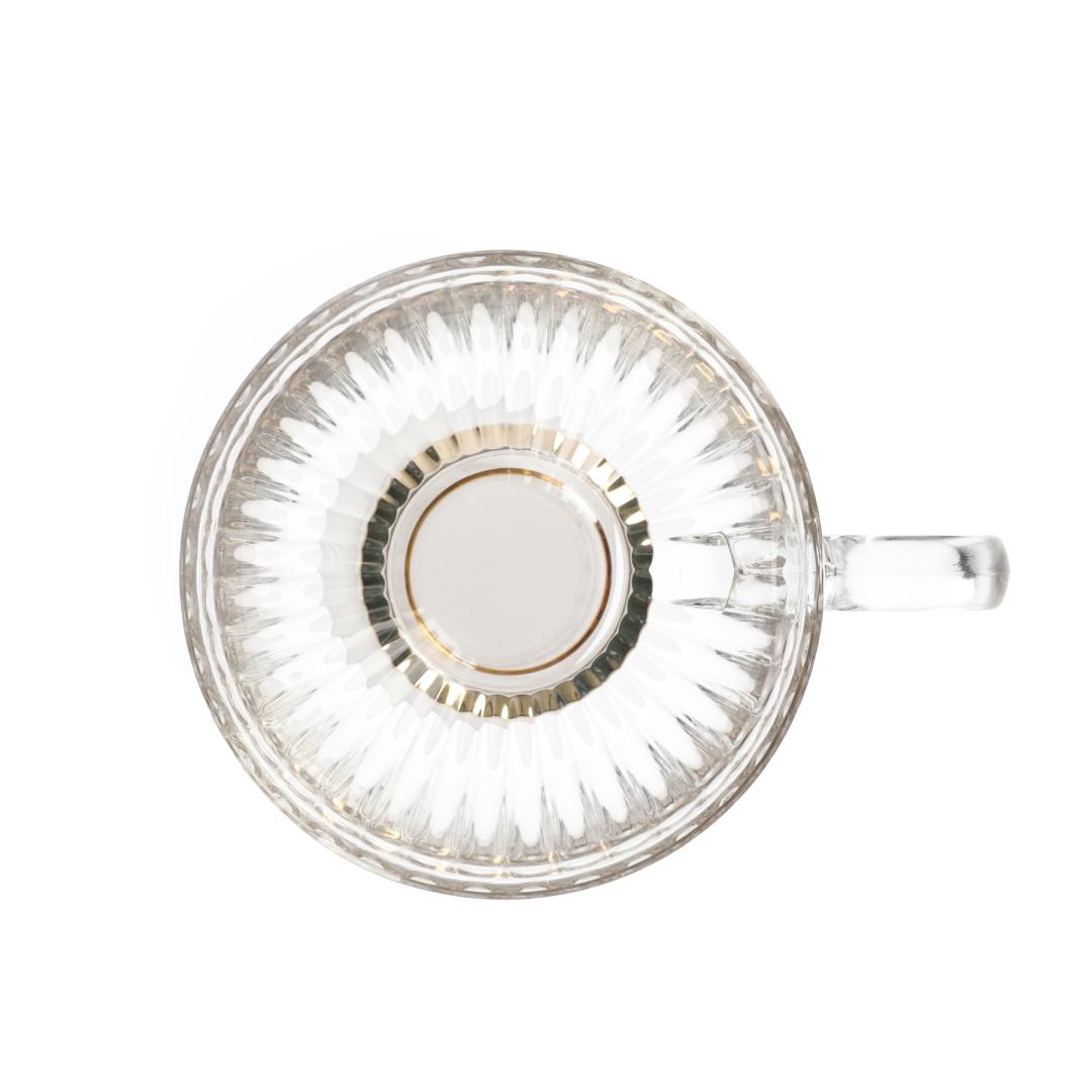 BARREL Striped Glass Cup with Golden Leg 0.36L