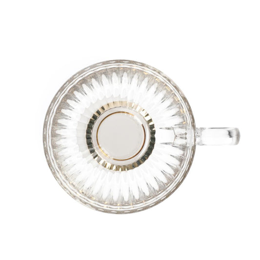 BARREL Striped Glass Cup with Golden Leg 0.36L