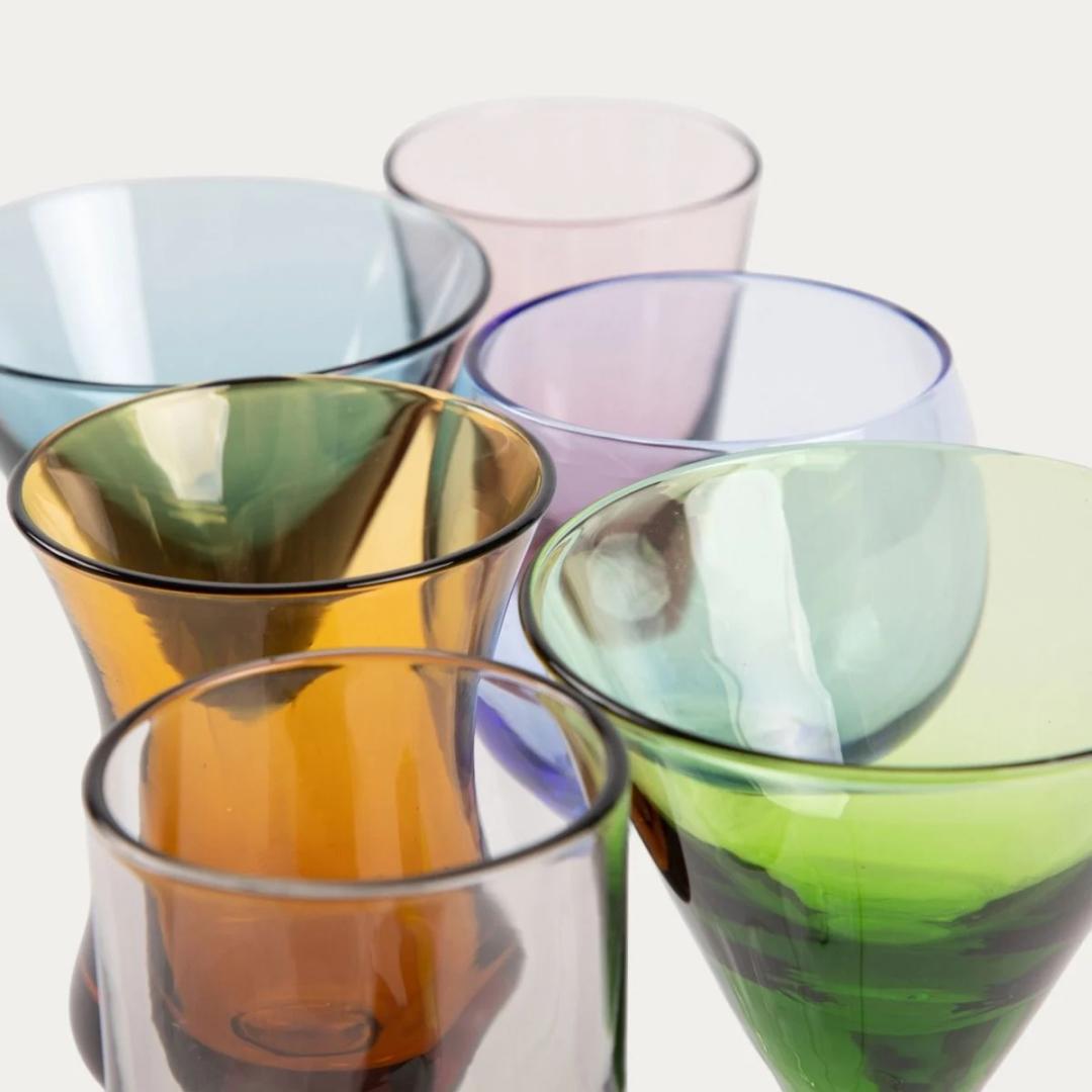 Set of vodka glasses SAMBER Set of 6 Vodka Glasses with Multicolor Finish