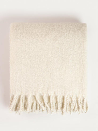 TAIN Ecru Wool Blend Blanket 150x200 cm