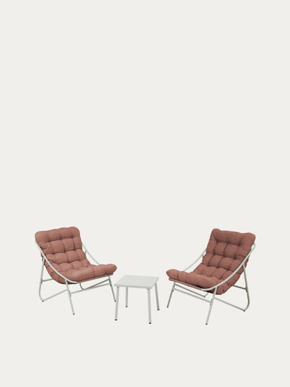 TIVOLI Garden Furniture Set Beige with Brick-Red Cushions