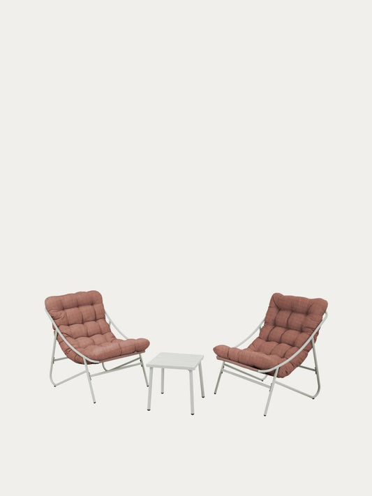 TIVOLI Garden Furniture Set Beige with Brick-Red Cushions