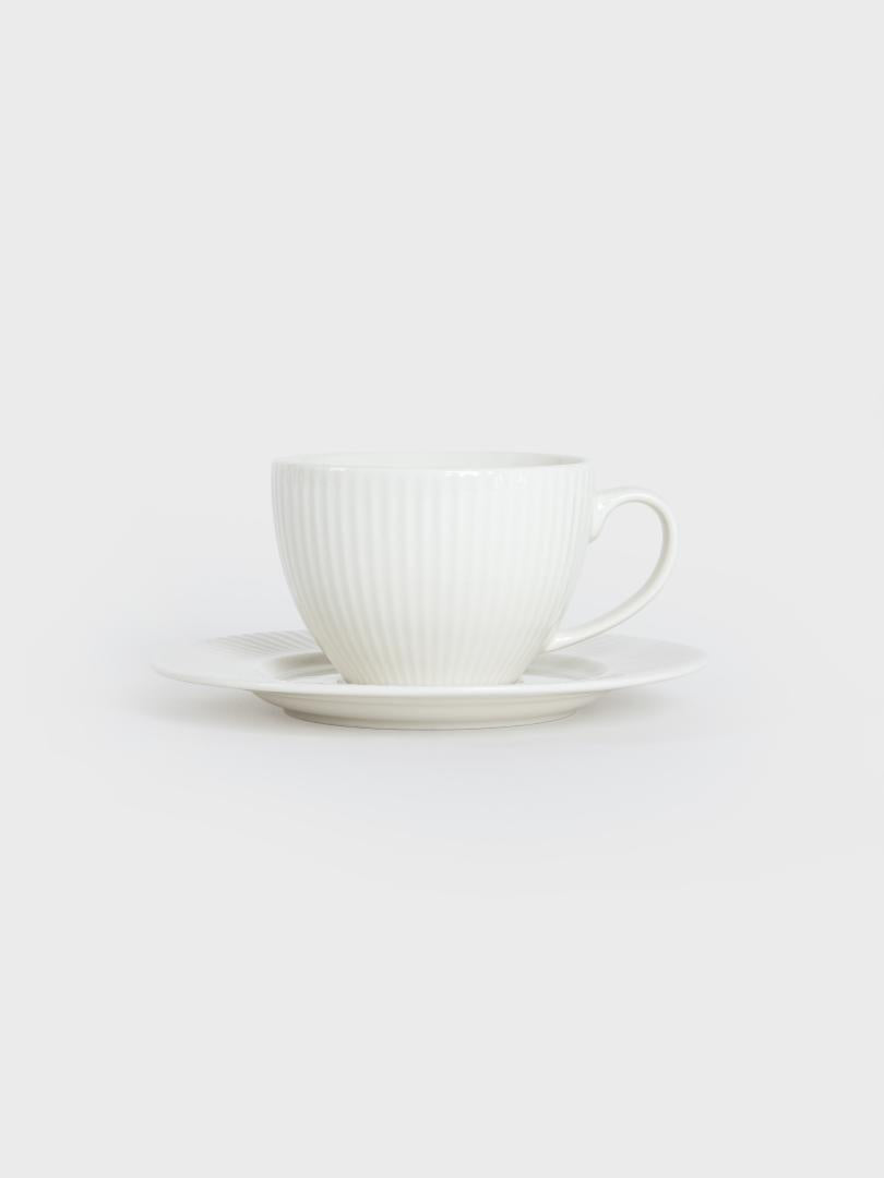 Siena White Ceramic Cup with Saucer 240ml