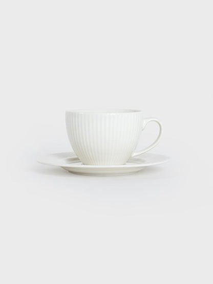 Siena White Ceramic Cup with Saucer 240ml