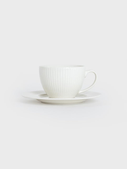 Siena White Ceramic Cup with Saucer 240ml