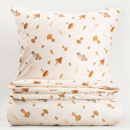 Bed linen set SHROOM Microfiber Bed Linen Set with Mushroom Design 160x200cm + 2x70x80cm