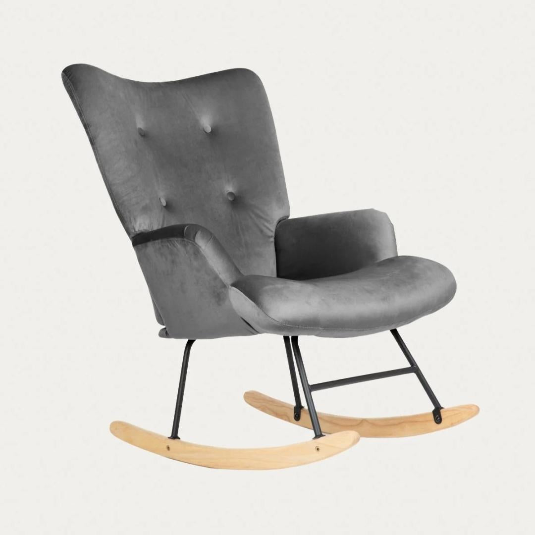 B2 MOSS PLUS 2in1 Velour Grey Armchair - Comfortable Seating