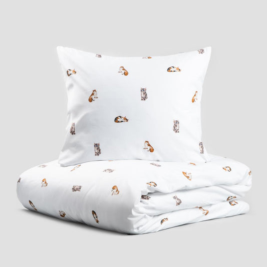 GATTINO Cat Motif Microfibre Bedding Set 160x200 cm