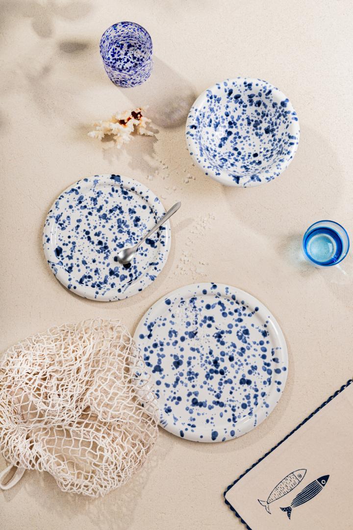 WILORA Dessert Plate Spotted Navy Blue 21 cm