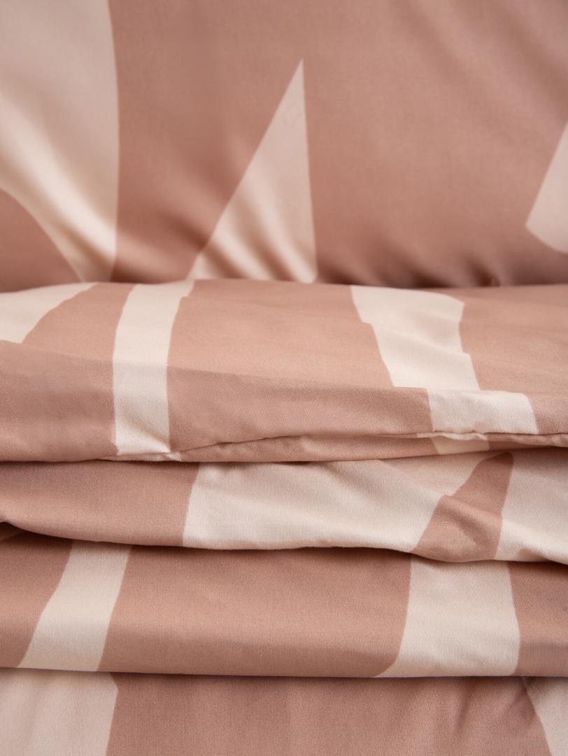 TARO Microfibre Bedding Set in Caramel and Beige 140x200 cm