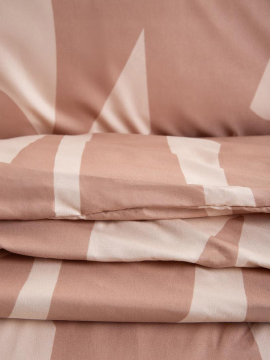 TARO Microfibre Bedding Set in Caramel and Beige 140x200 cm